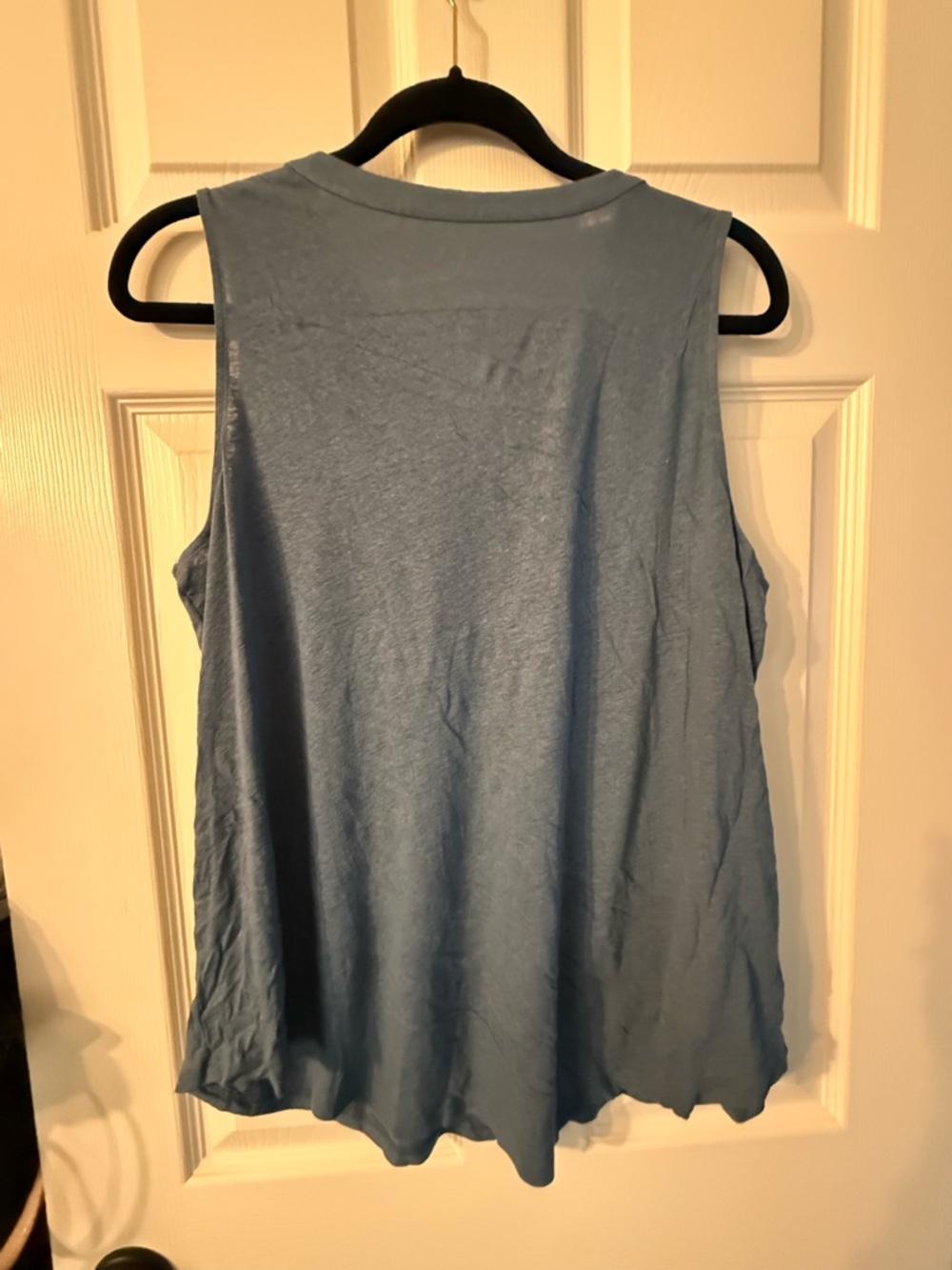 LOFT Sleeveless Ruffle Tie-Front Camisole in Dusty Blue - Picture 3 of 3